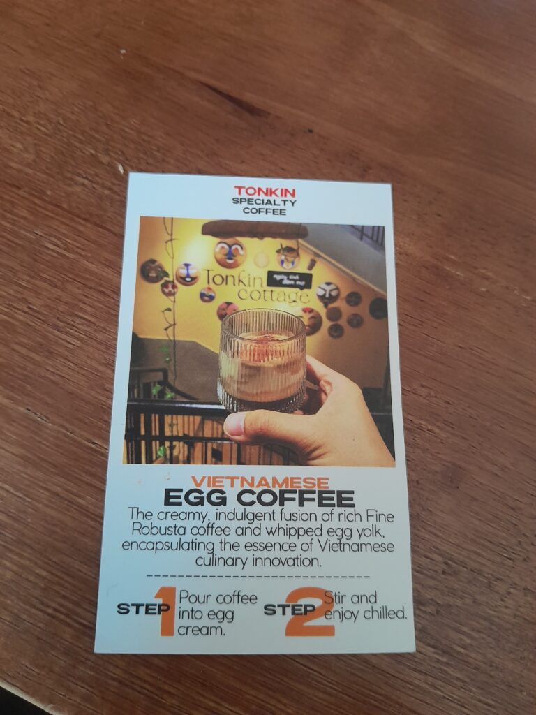 Instructions in how to drink egg coffee:

1. Pour coffee into egg cream.
2. Stir and enjoy chilled.