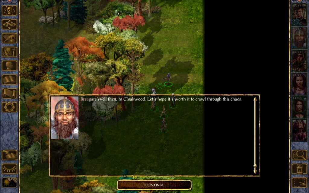 Breagar: Well then, to Cloakwood. Let's hope it's worth it to crawl through this chaos.