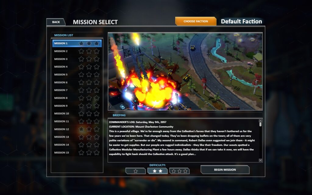 Mission 1 description.