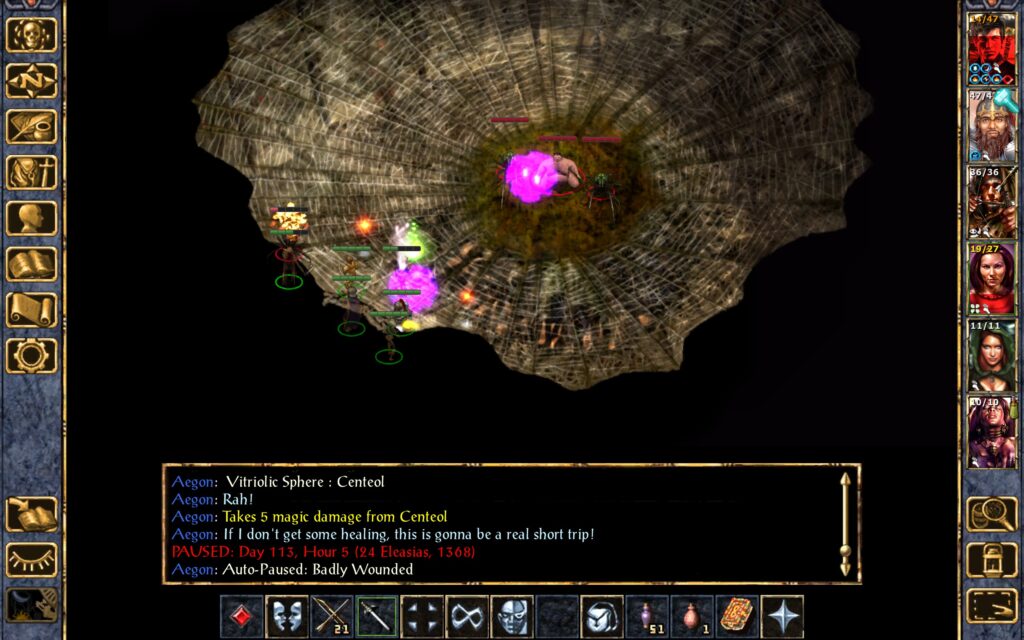 Imoen breathes fire.