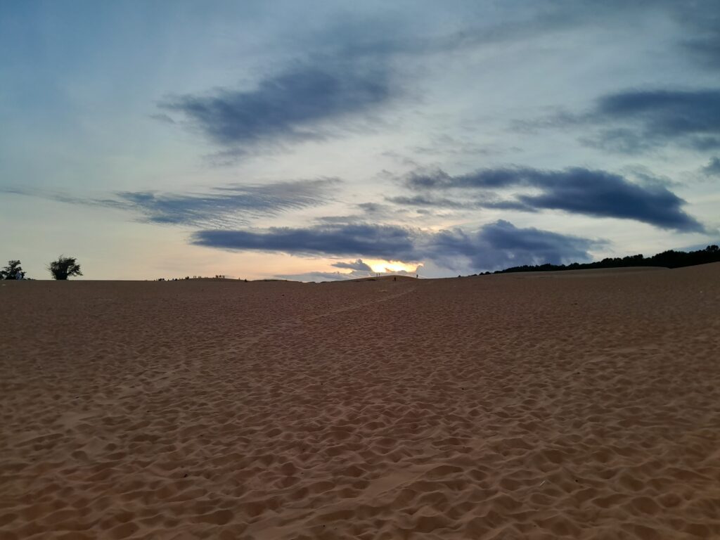 Ascending the first dune