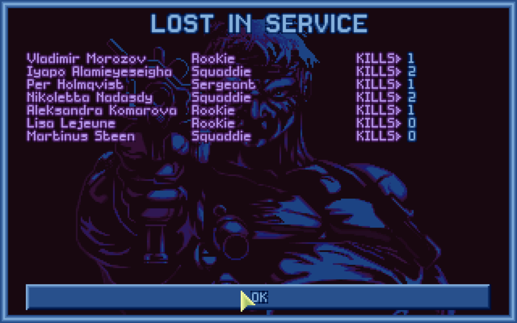 Seven deceased soldiers.