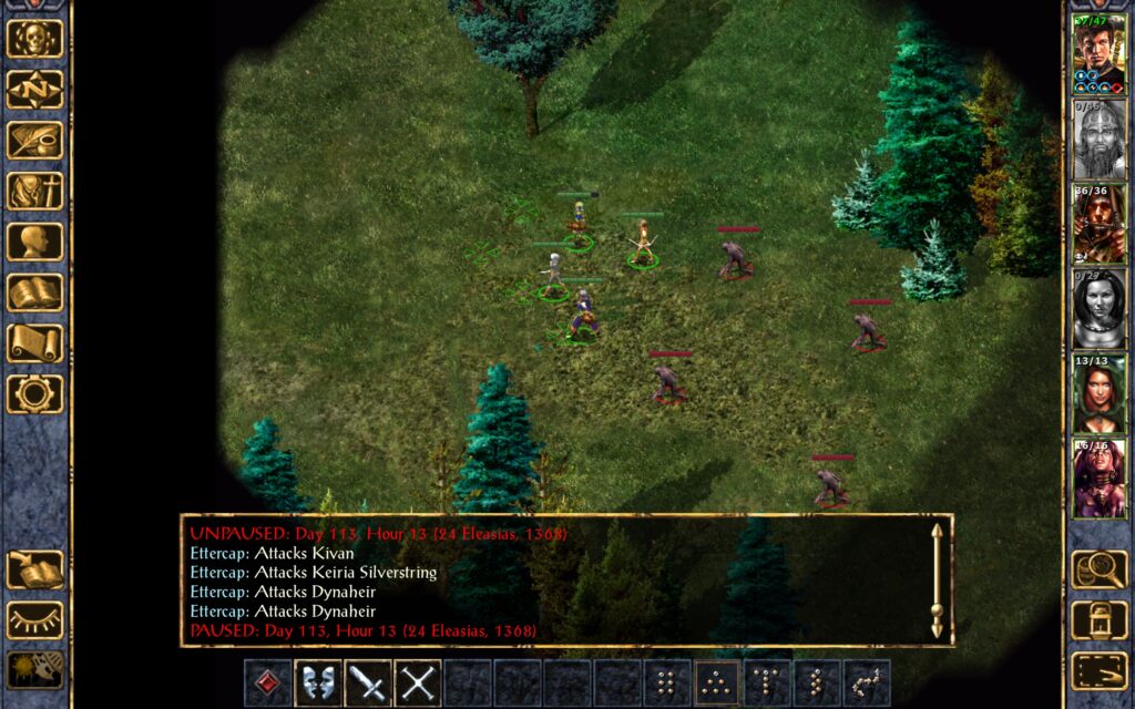 The Troupe are chased by ettercaps