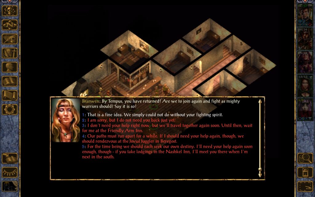 Branwen: By Tempus, you have returned! Are we to join again and fight as mighty warriors should? Say it is so!