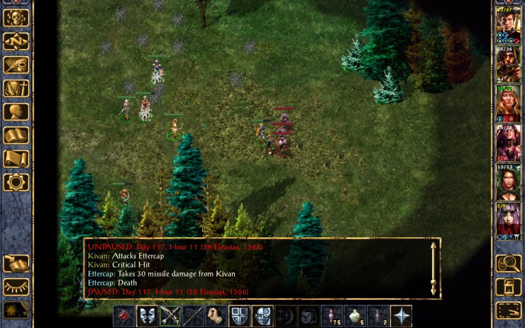 Kivan kills an ettercap.