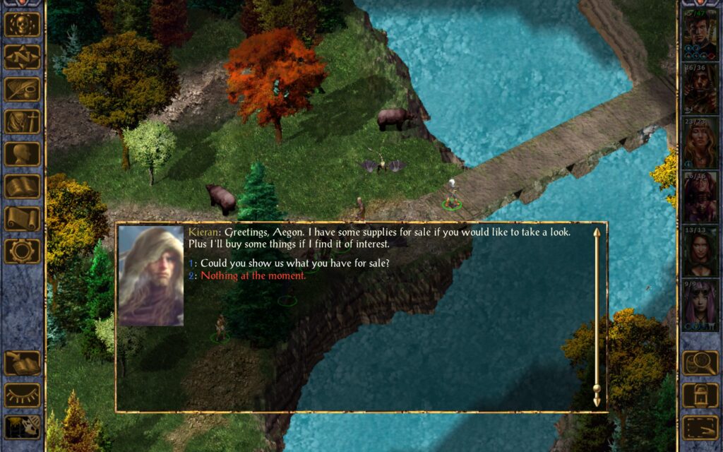 Kieran: Greetings, Aegon. I have some supplies for sale if you would like to take a look. Plus I'll buy some things if I find it of interest.
