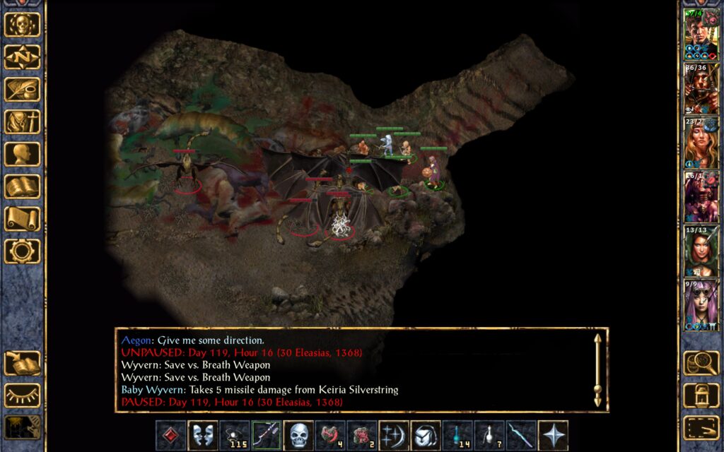 The wyverns are trapped in a web.