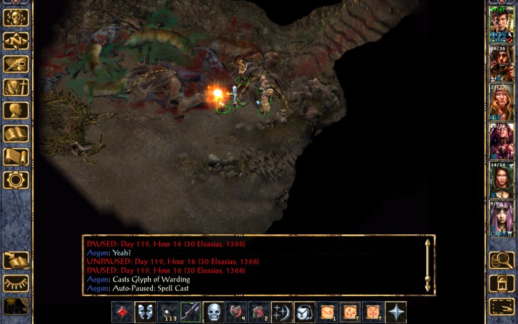 Aegon places a Glyph of Warding.