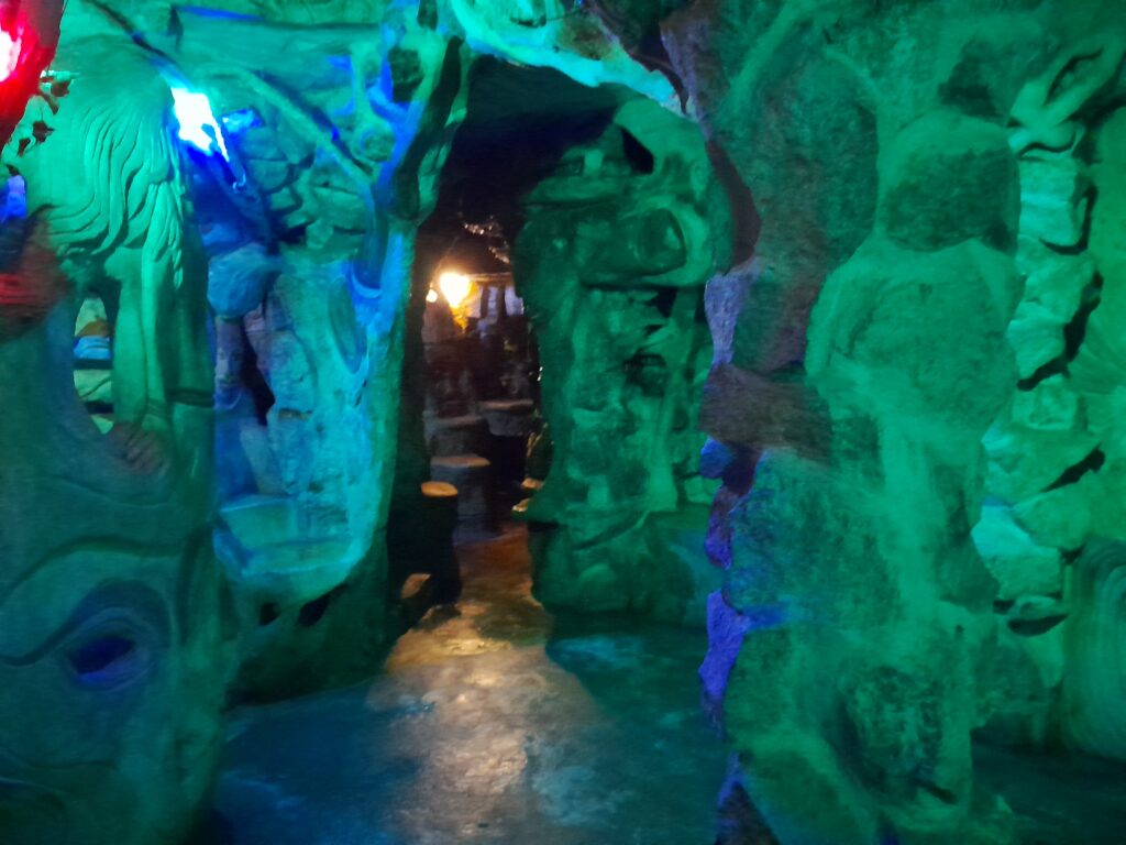 A winding corridor of stone.