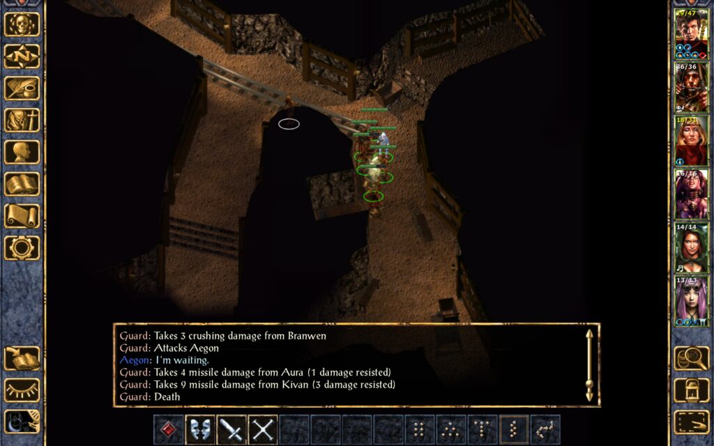 Kivan kills another guard with his bow.