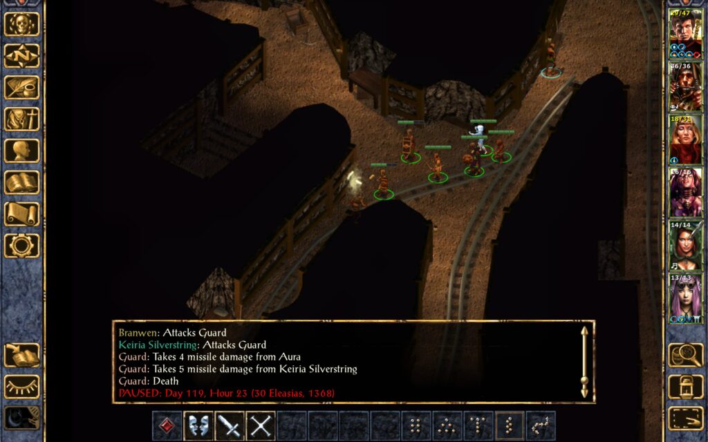 Aura and Kieria kill a guard.