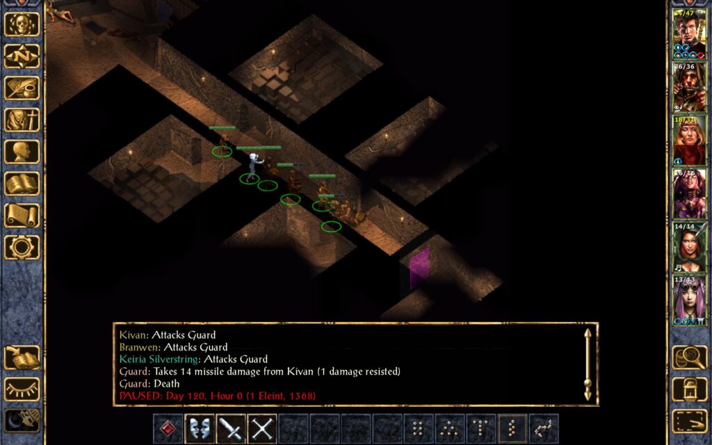 Kivan kills the frightened guard.