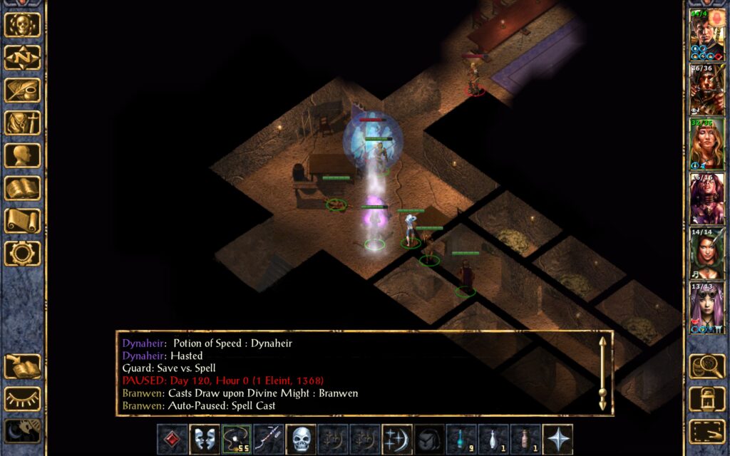 Branwen and Dynaheir buff themselves.