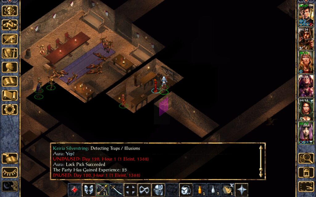 The Troupe finds a secret door in the kitchen.