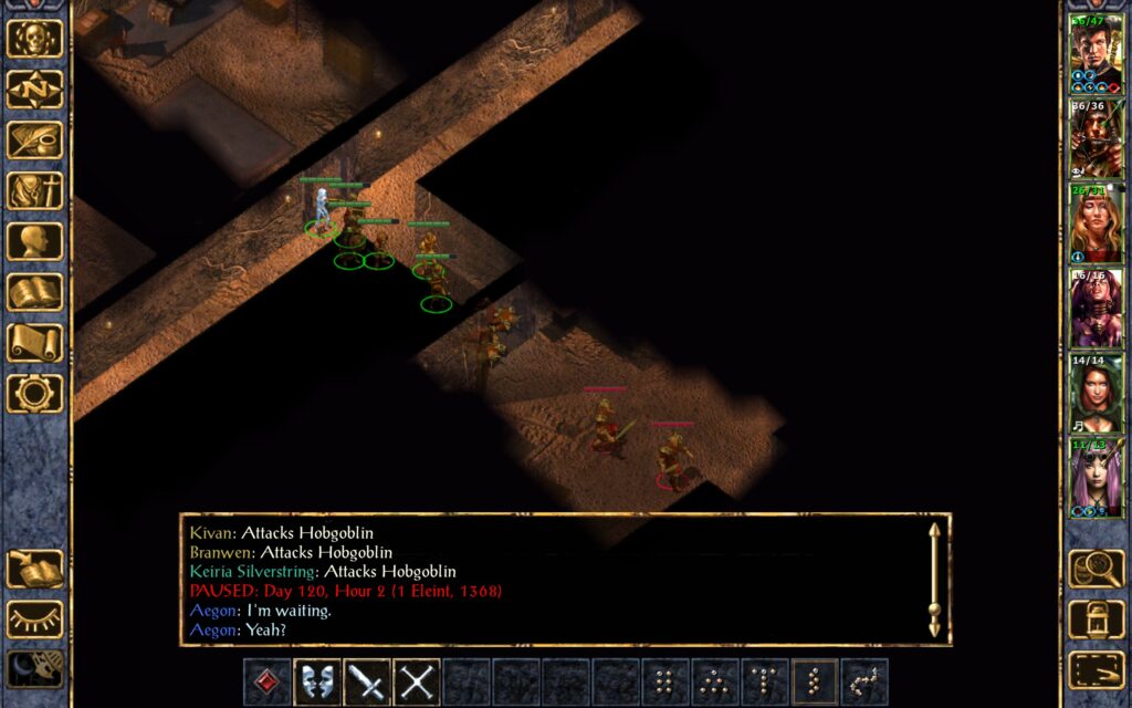 The hobgoblin guards retreat.