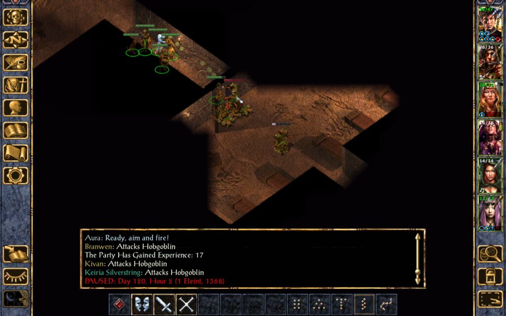 Kivan shoots a fleeing hobgoblin.