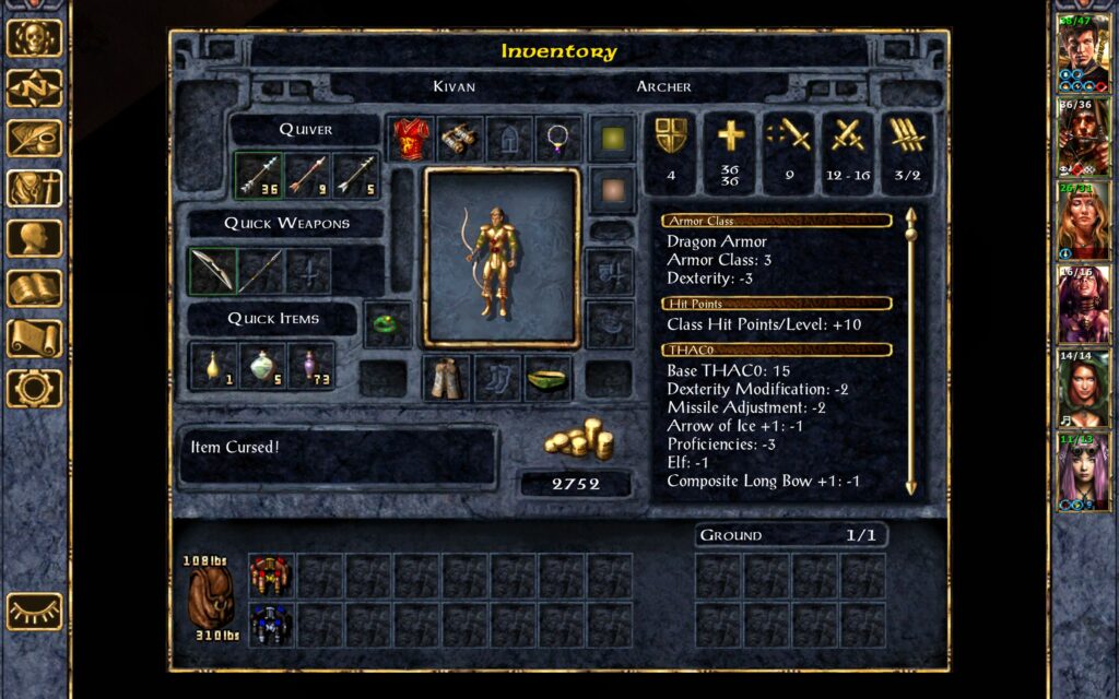 Kivan is blinded by a cursed amulet.