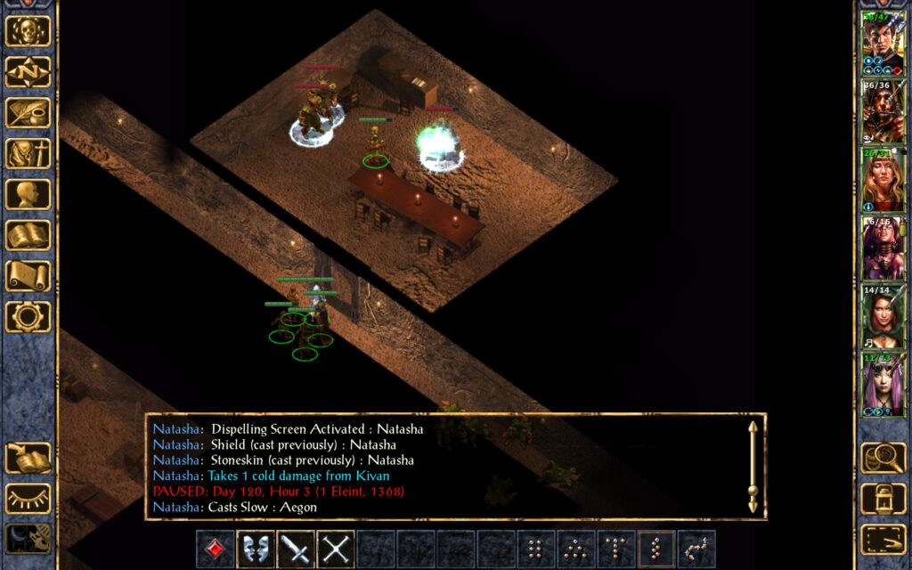 The mage puts up her magical defenses.