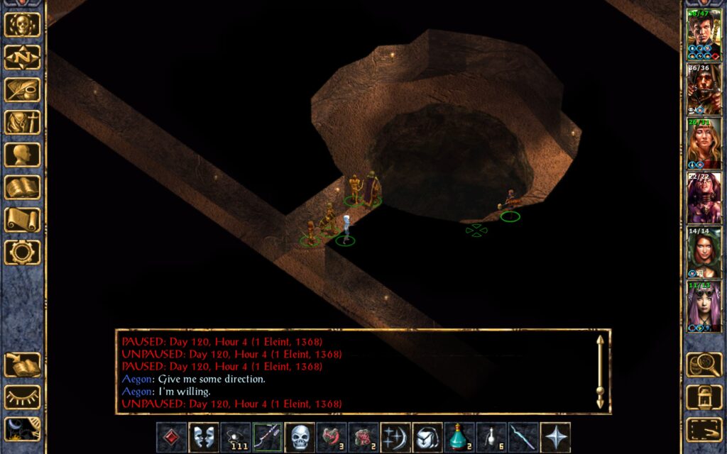 The Troupe discovers a big hole.