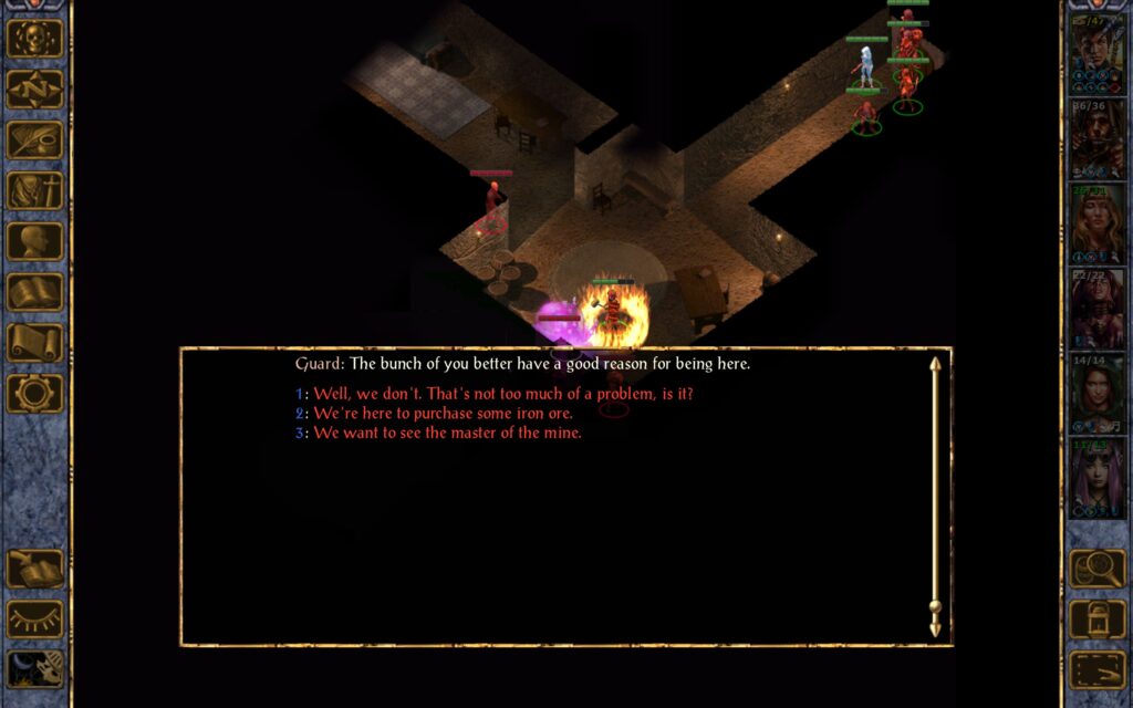 Guard: The bunch of you better have a good reason for being here.