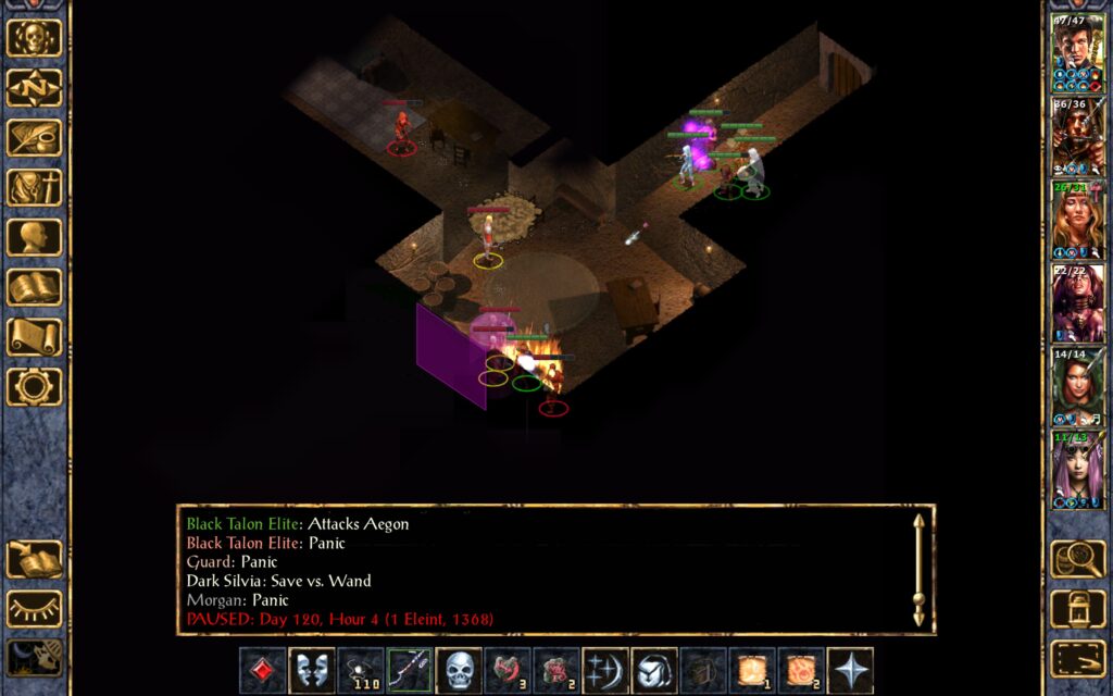 Dynaheir uses her Wand of Fear.