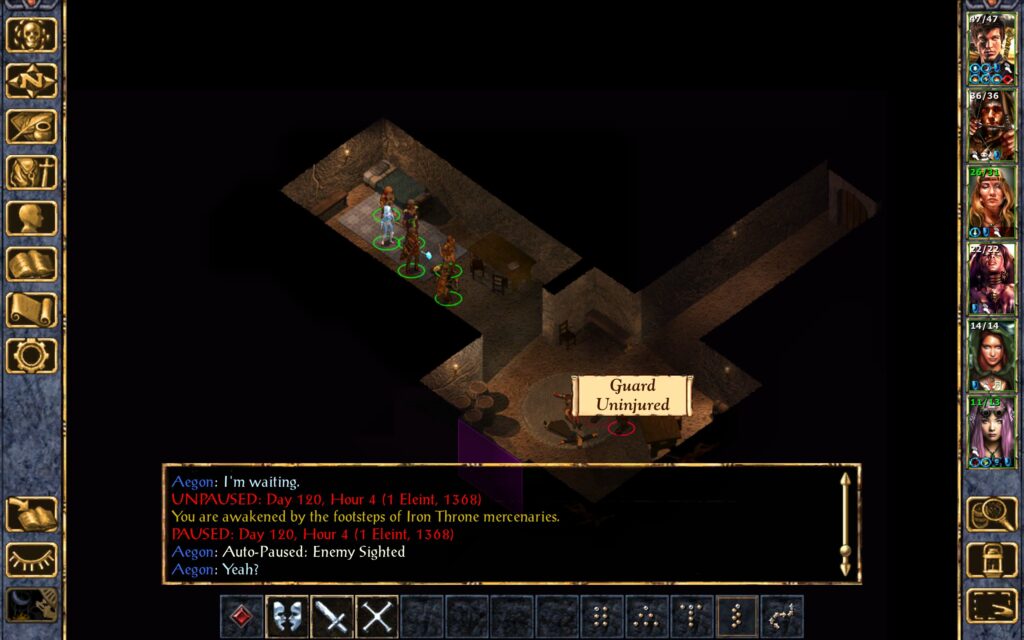 The Troupe is caught by a group of guards.