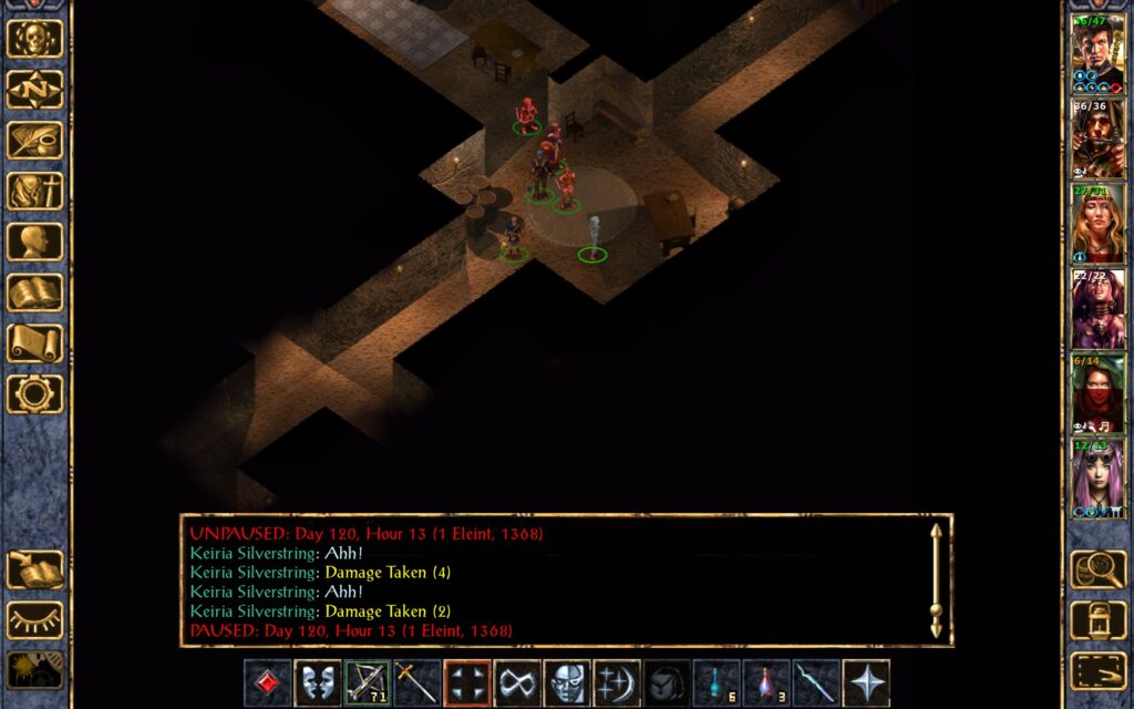 Kieria trips a Magic Missile trap.