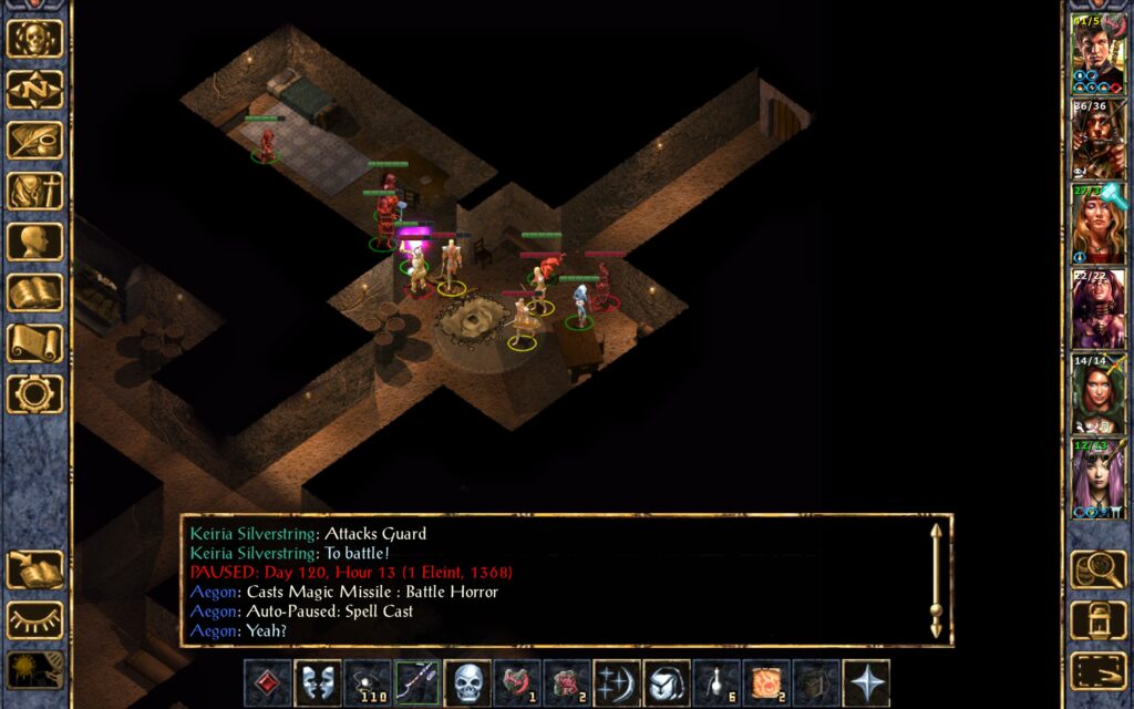 Aegon continues his barrage of Magic Missiles.