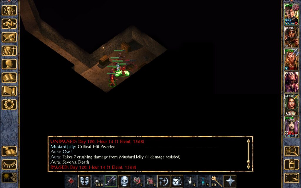 Aura is slowed by the mustard jelly.