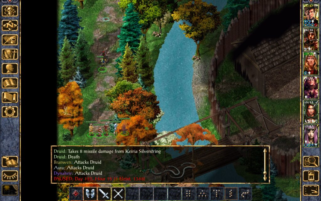 Kieria kills a druid.