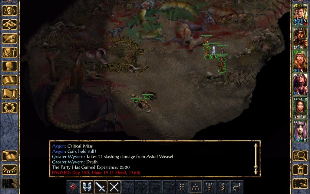 The astral weasel kills a wyvern.