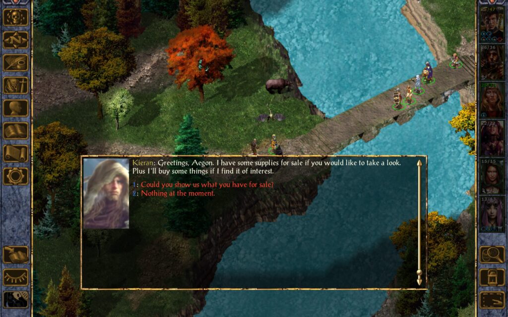 Kieran: Greetings, Aegon. I have some supplies for sale if you would like to take a look. Plus I'll buy some things if I find it of interest.