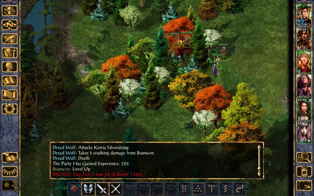 Branwen kills a dread wolf.