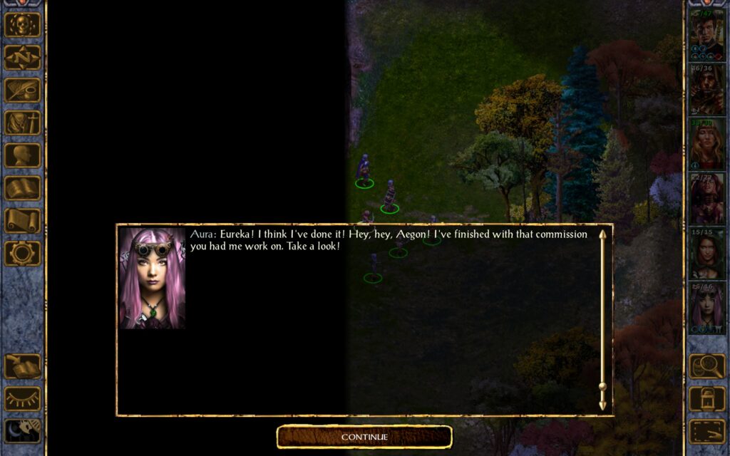 Aura: Eureka! I think I've done it! Hey, hey, Aegon! I've finished with that commission you had me work on. Take a look!