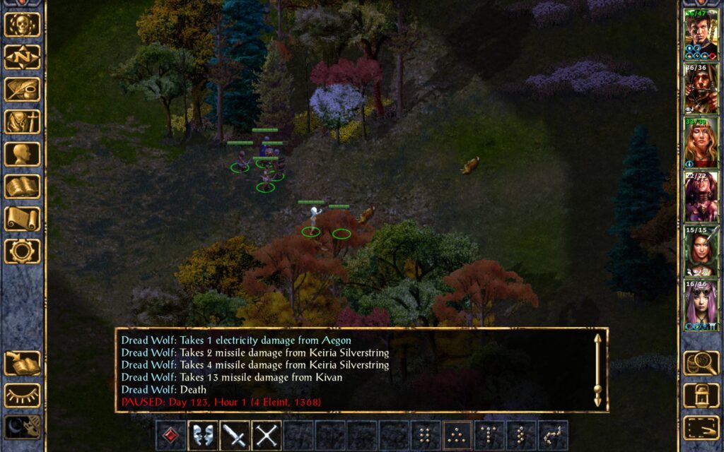 The Troupe kills the dread wolves.