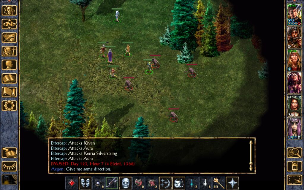 The Troupe are waylaid by ettercaps.