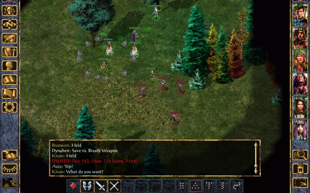 The Troupe triggers a web trap.