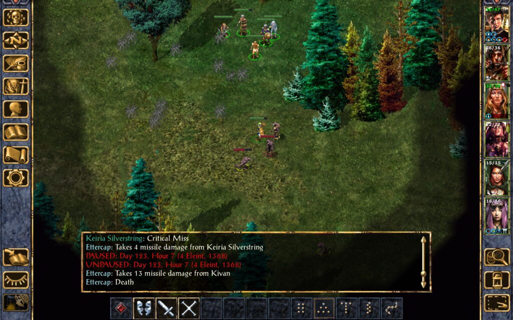 Kivan kills an ettercap.