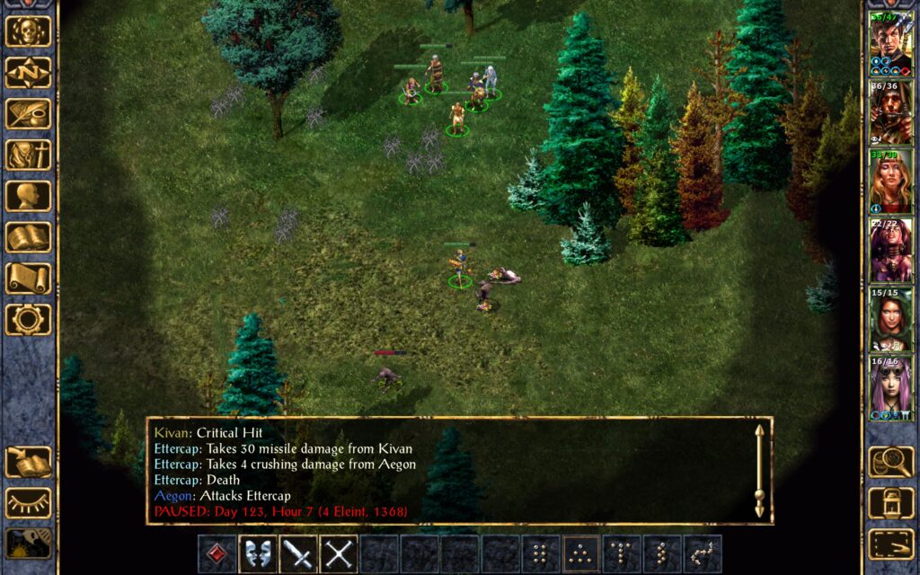 Aegon kills an ettercap.