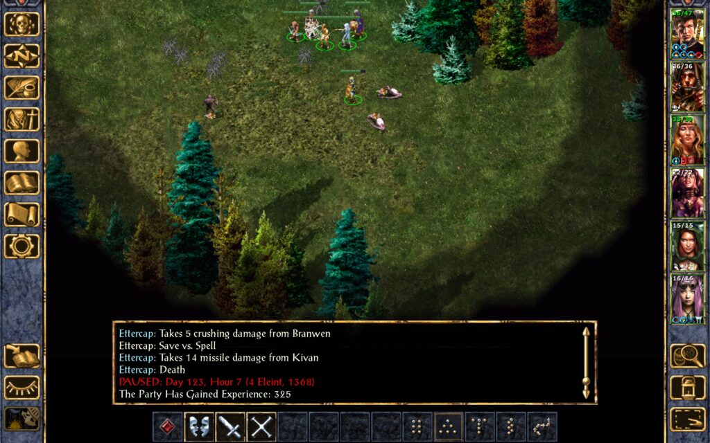 Kivan kills a second ettercap.