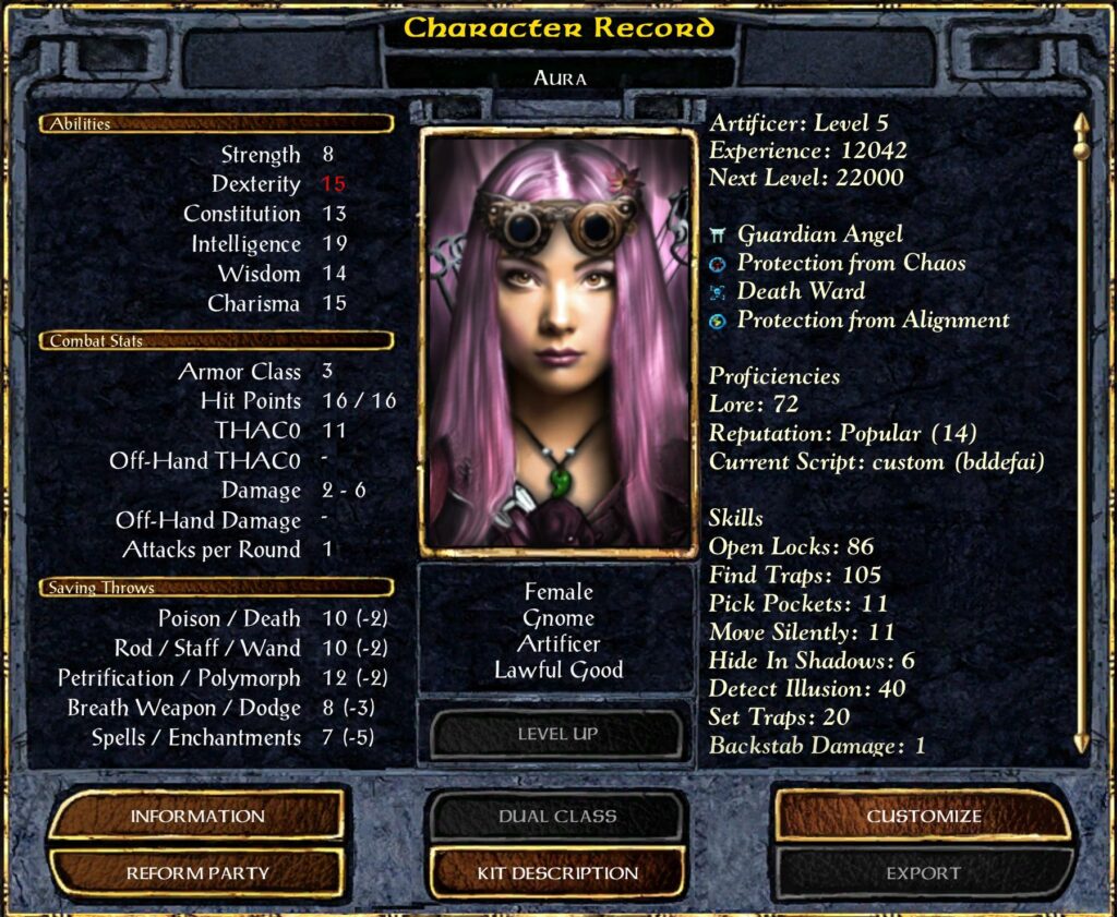 Aura reaches Level 5 as an Artificer.