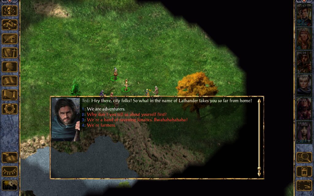 Ted: Hey there, city folks! So what in the name of Lathander takes you so far from home?