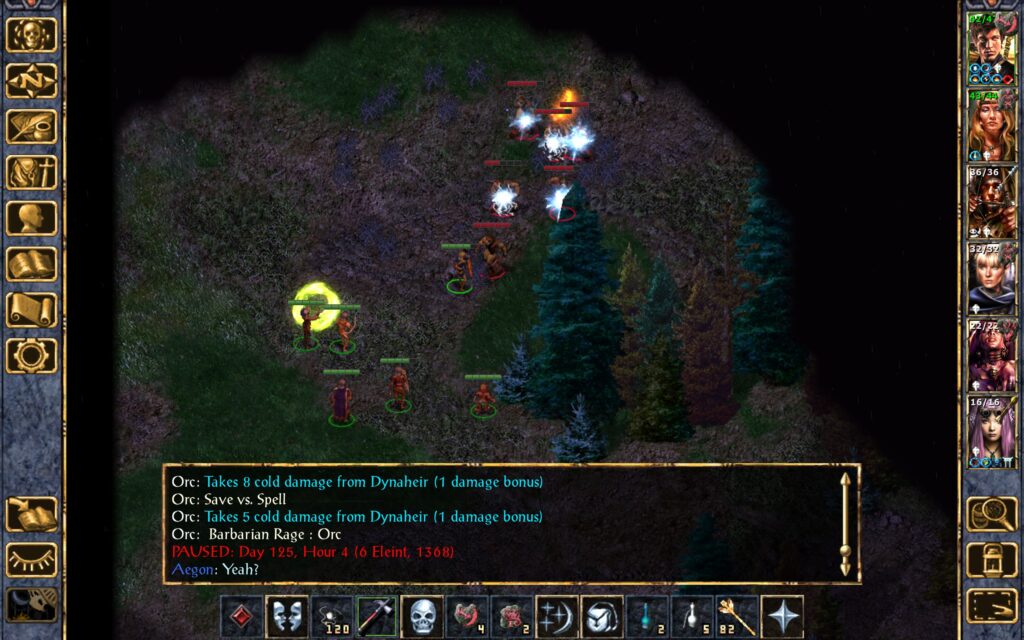 The orcs enter a Rage and charge.