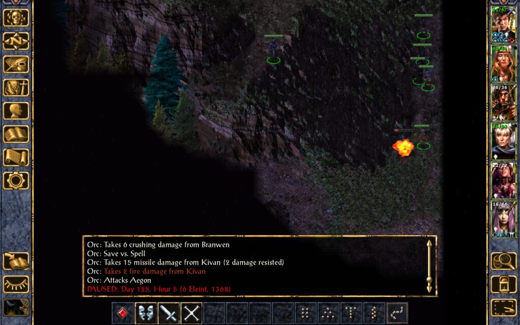The burning orc charges Aegon.
