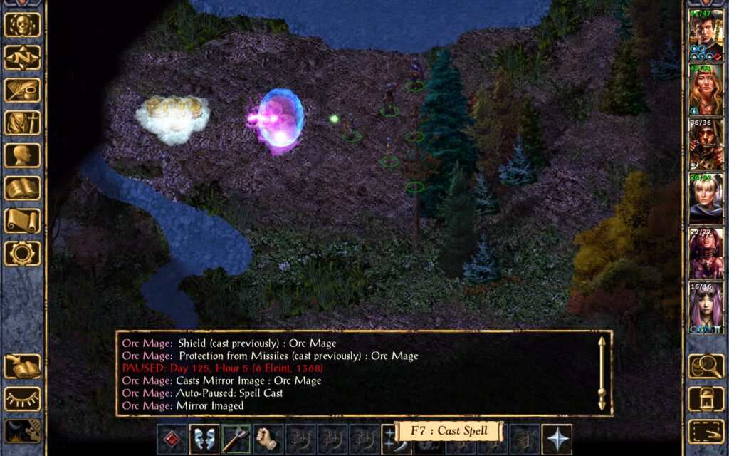 Aegon summons some gibberlings while the orc mage casts Mirror Image.