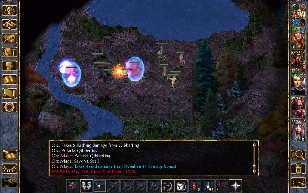 Dynaheir cast Snilloc's Snowball Swarm.