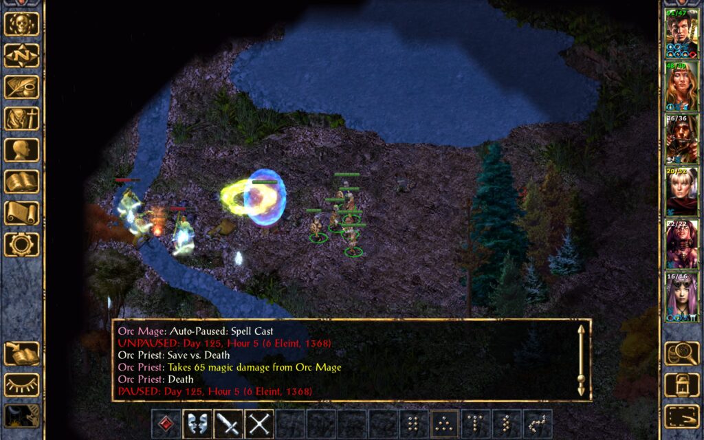 The orc mage kills an orc priest with Discorporate.