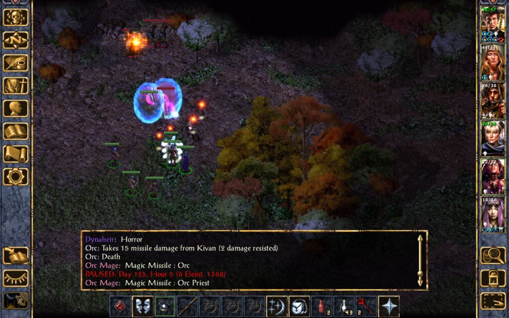 The Troupe's orc mage kills an orc.