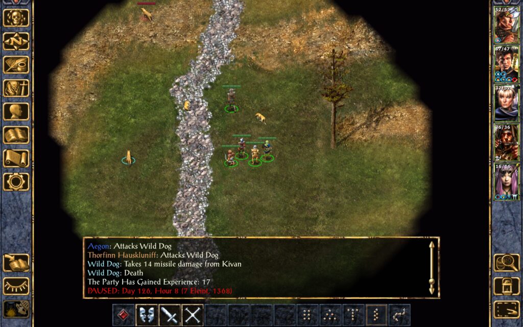 The Troupe is ambushed by a pack of wild dogs.