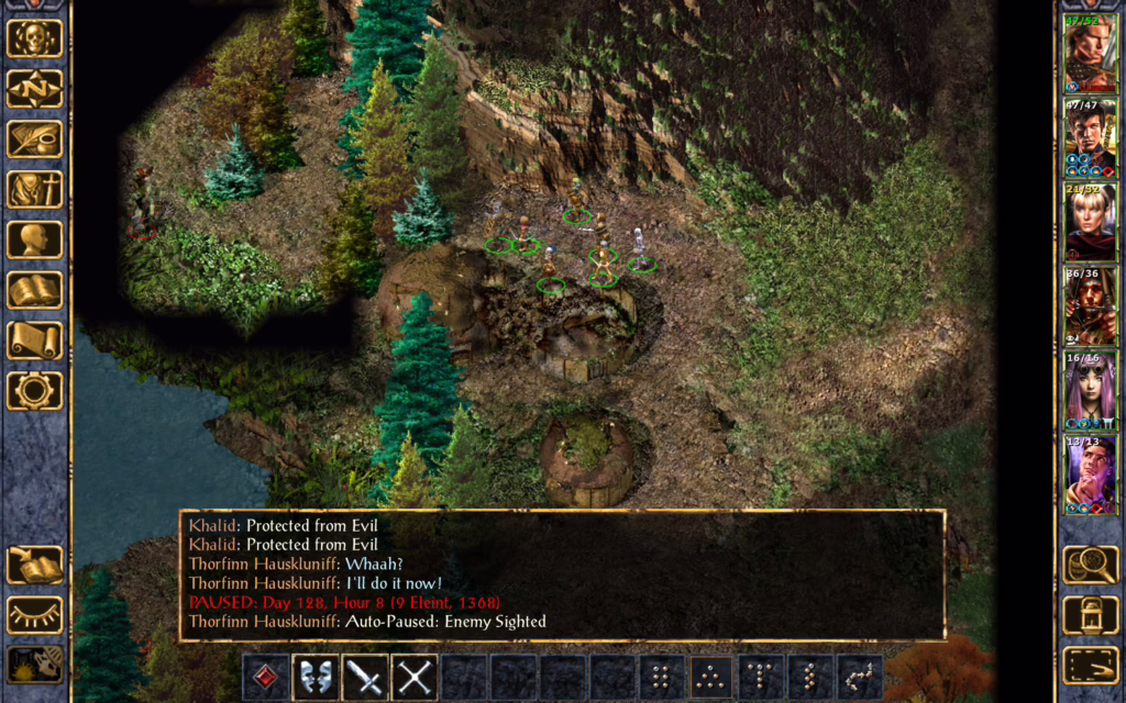 The Troupe spots a band of orcs.